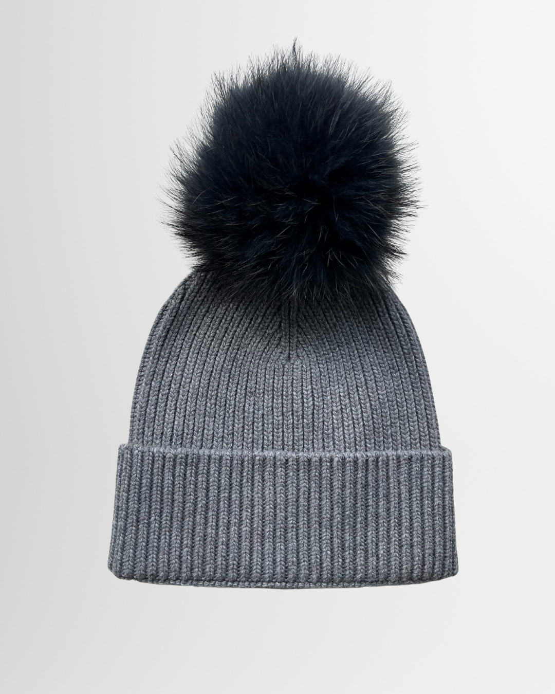 Berretto con pon-pon grigio scuro