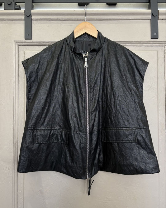 Gilet effetto pelle | Nero