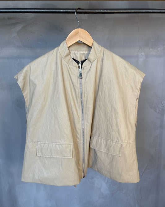 Gilet effetto pelle | Cammello