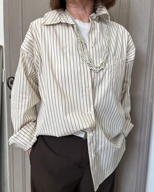 Camicia over righe | Marrone