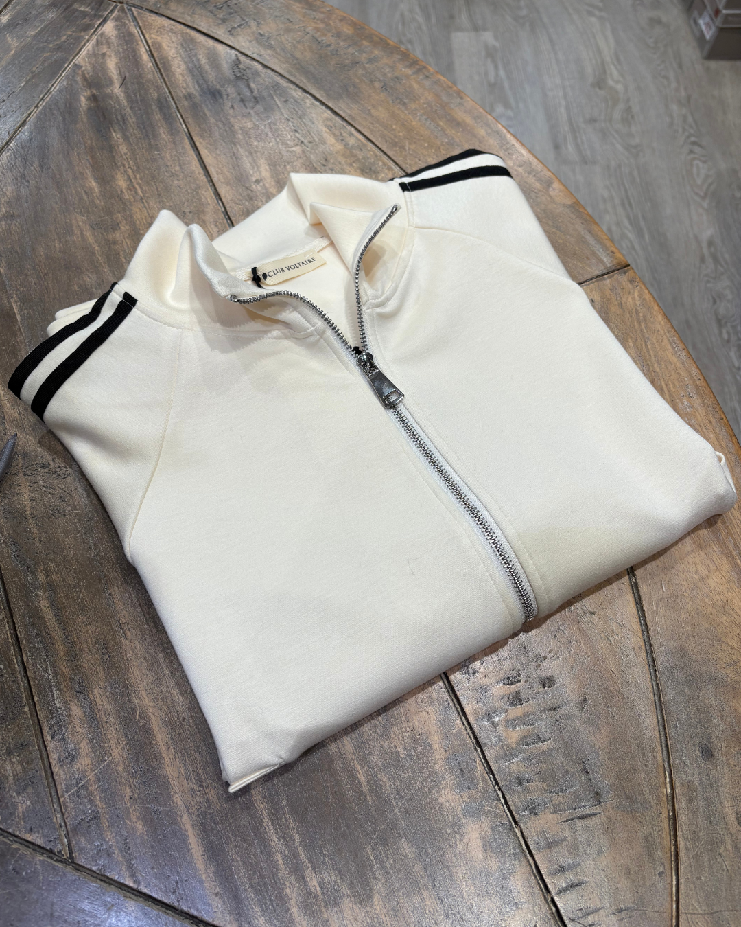 Felpa panna con zip