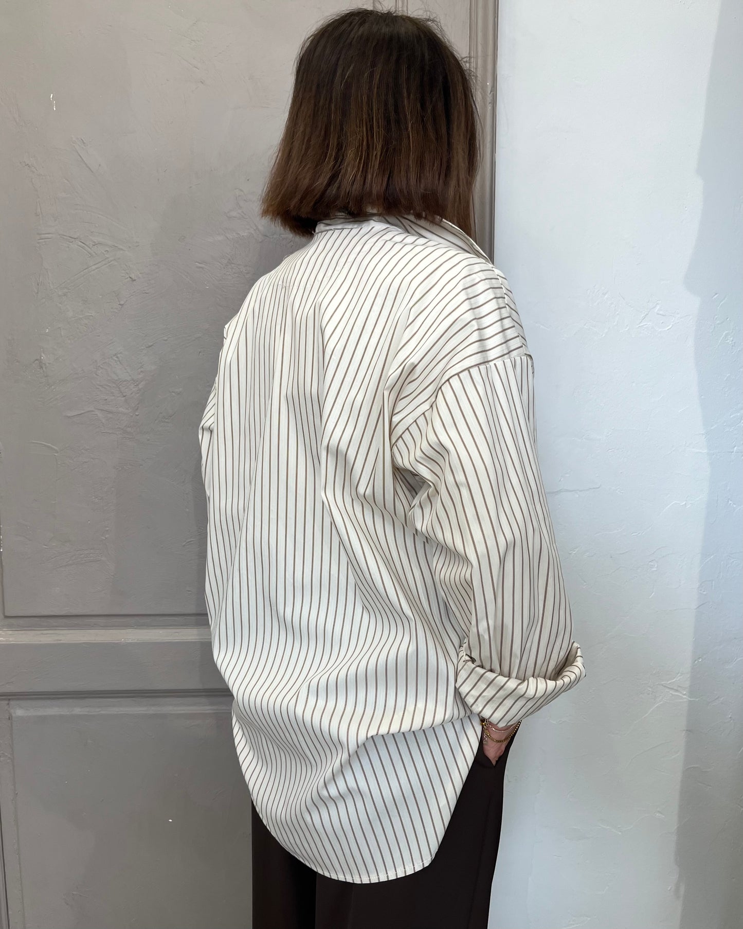 Camicia over righe | Marrone