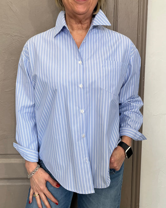 Camicia over righe | Azzurra