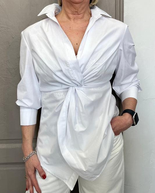 Camicia drappeggio | Bianca