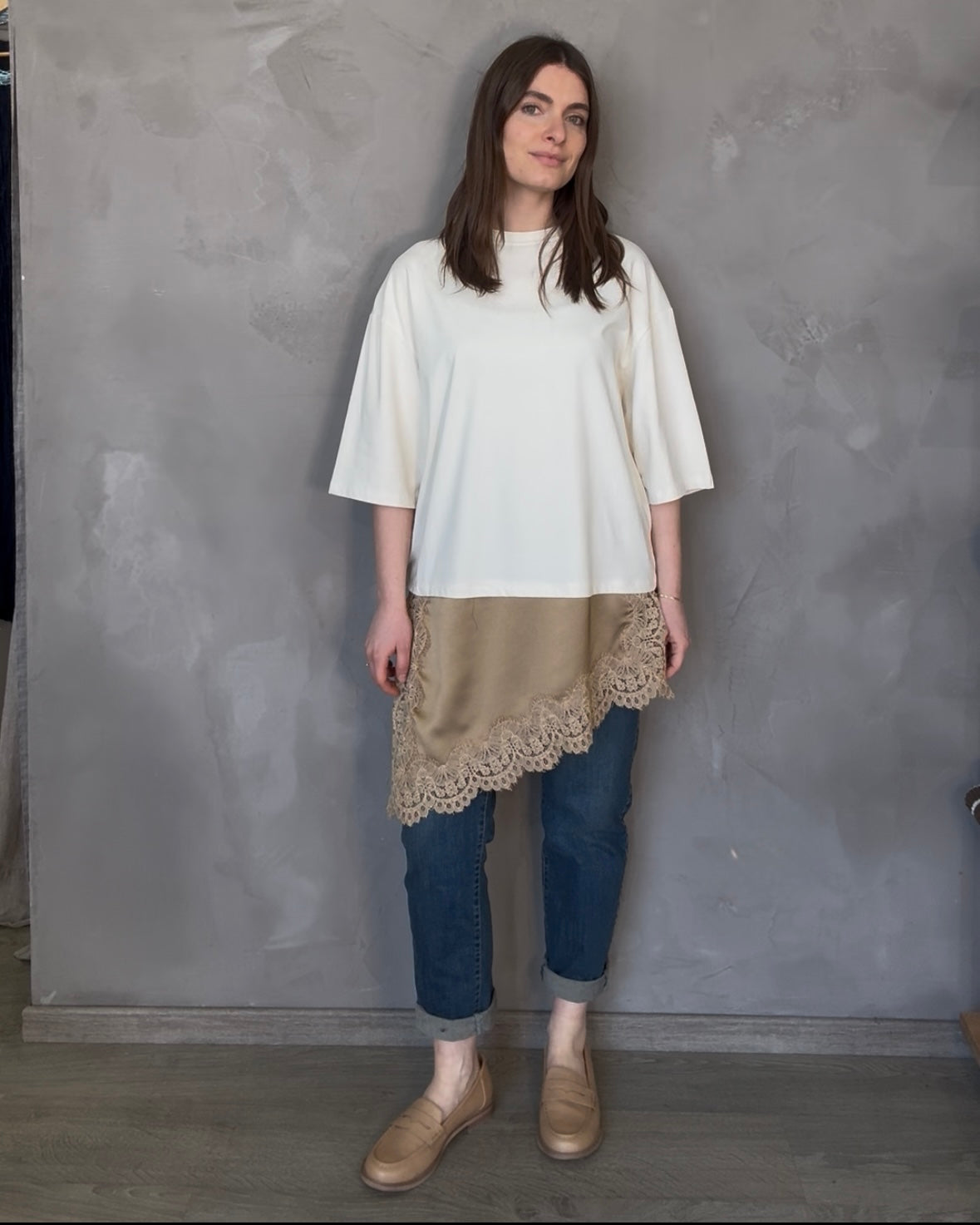 T-shirt Raso e Pizzo