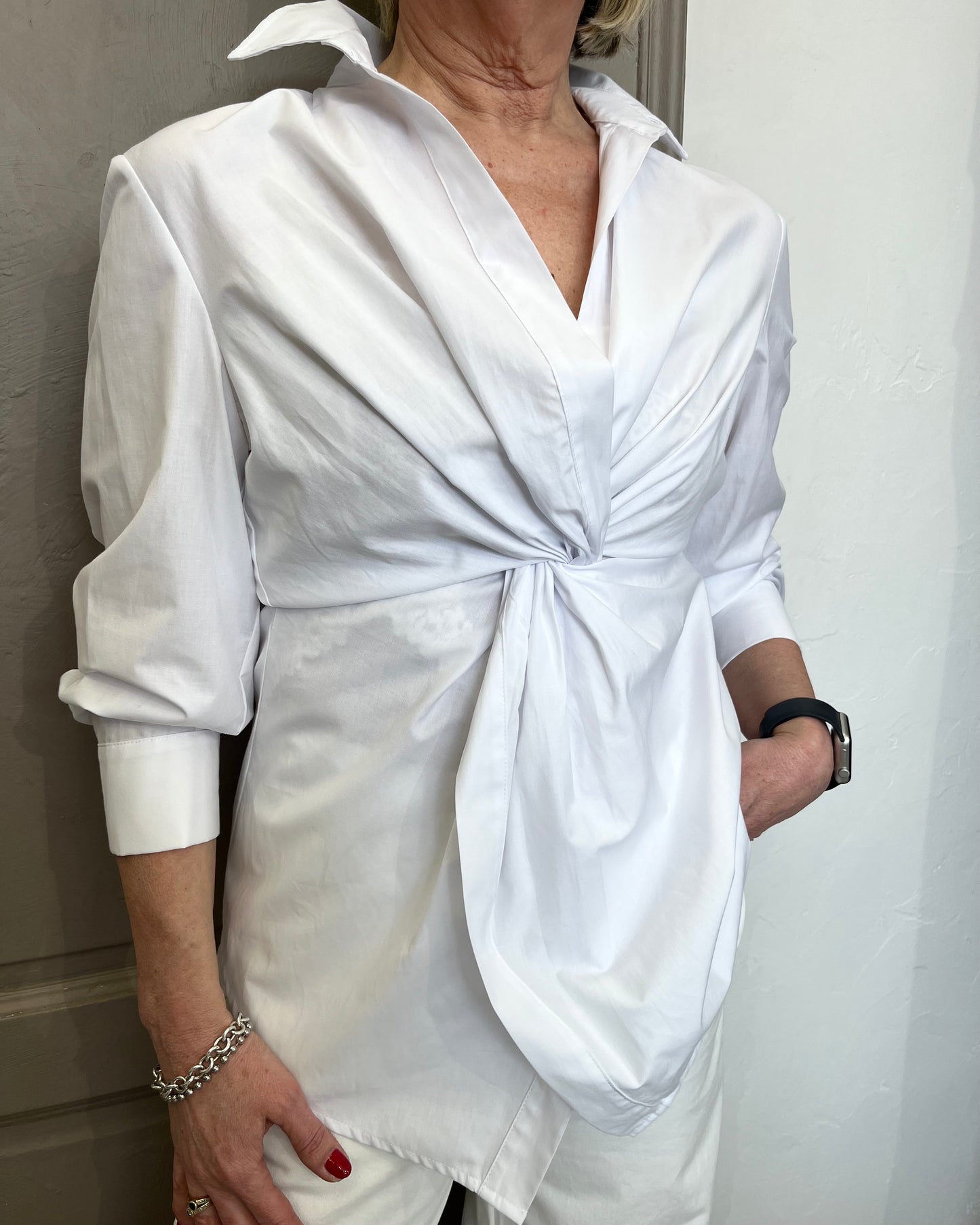 Camicia drappeggio | Bianca