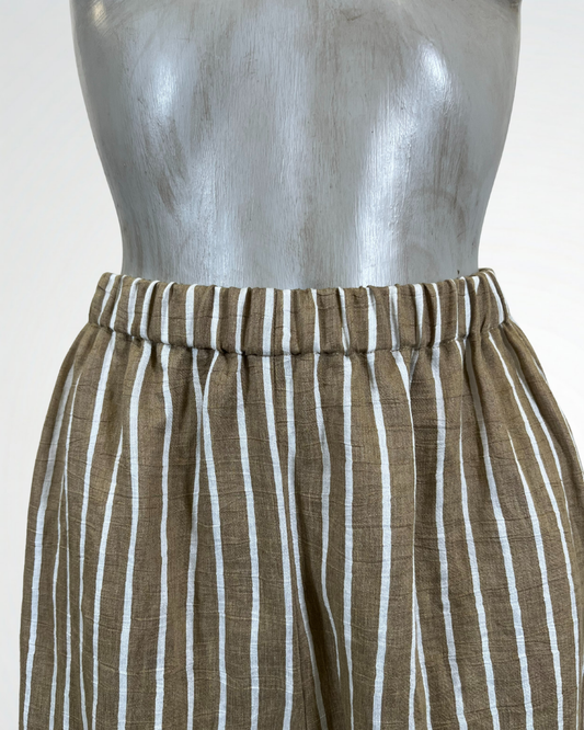 Pantalone in lino a righe