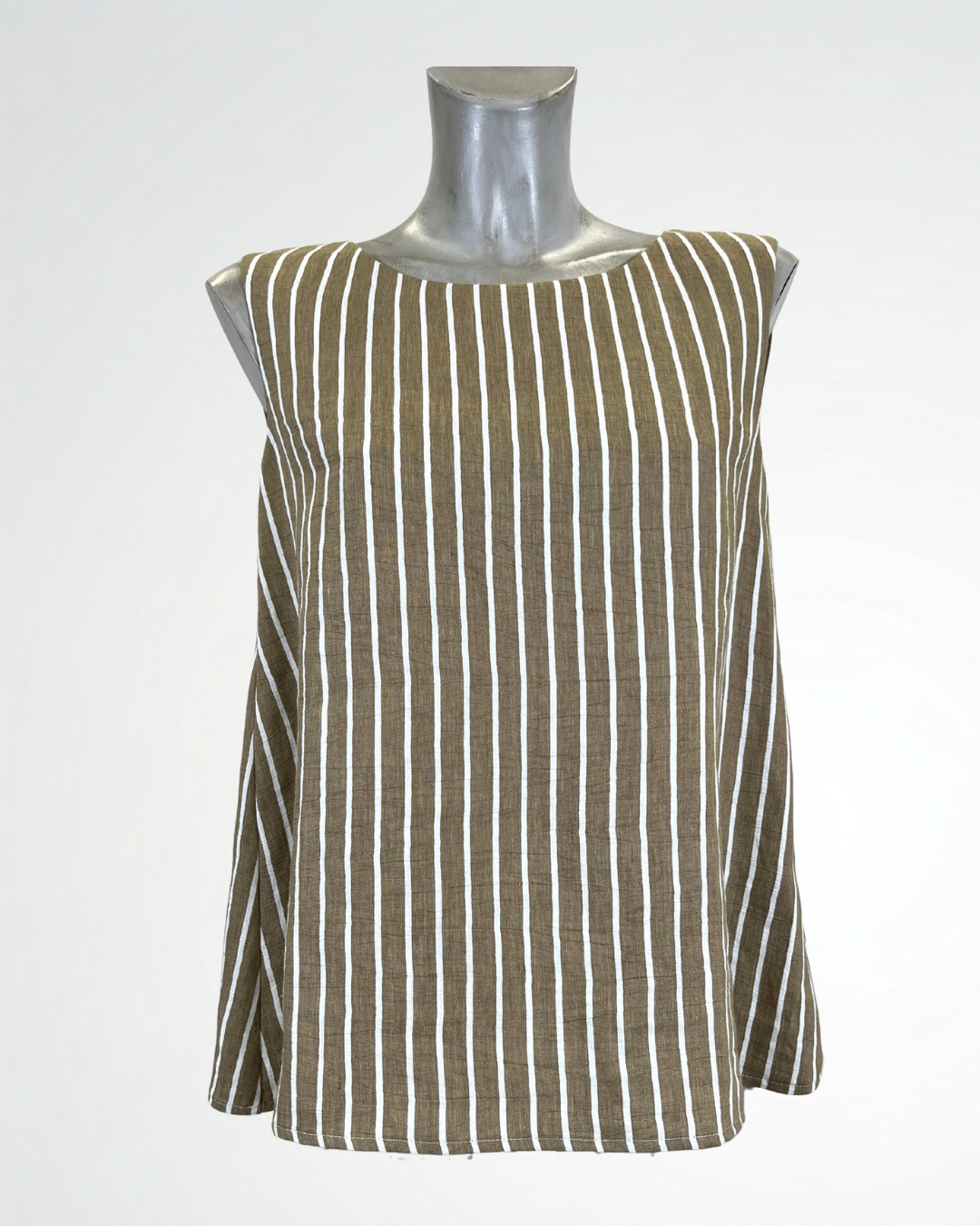 Top in lino a righe