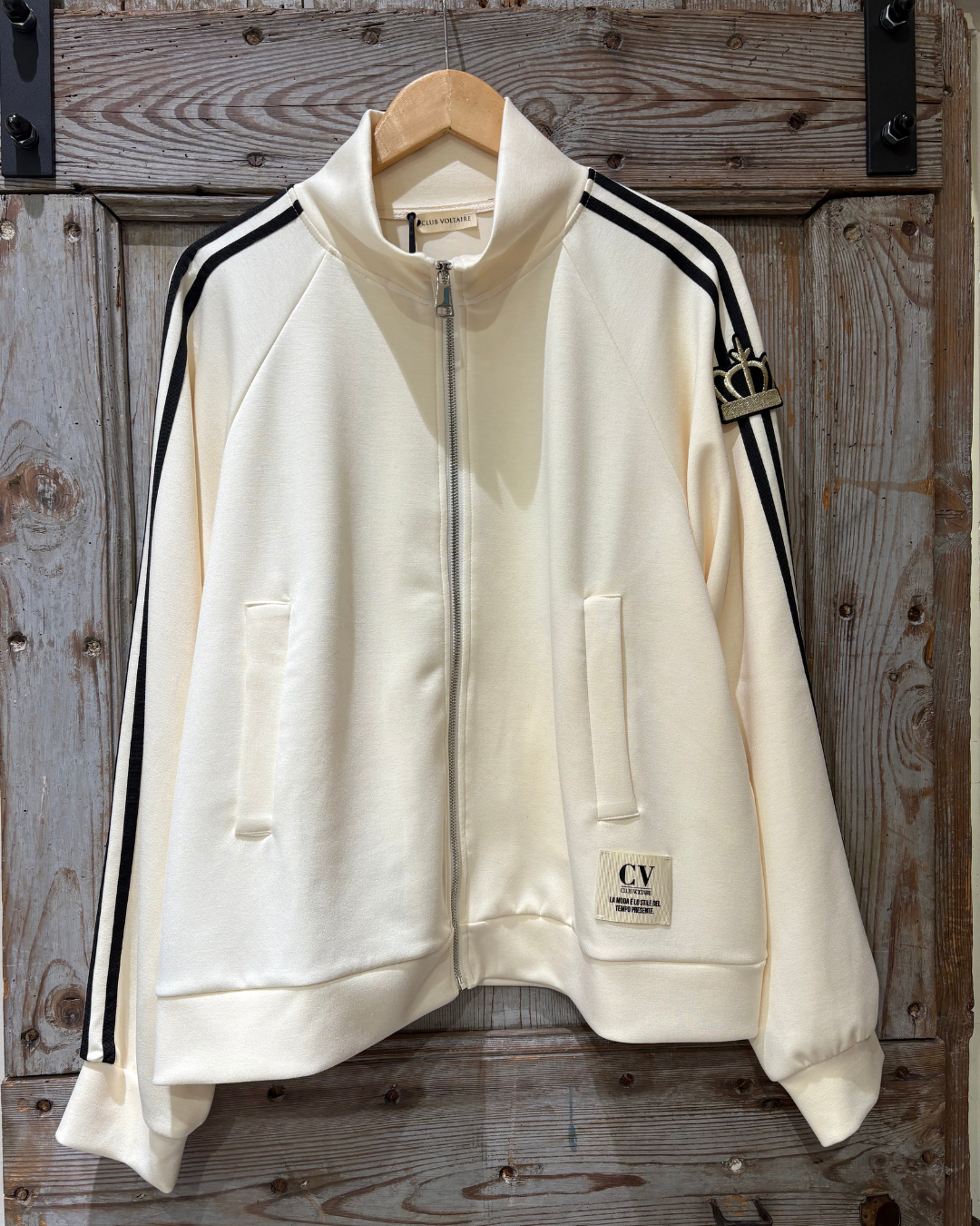 Felpa panna con zip