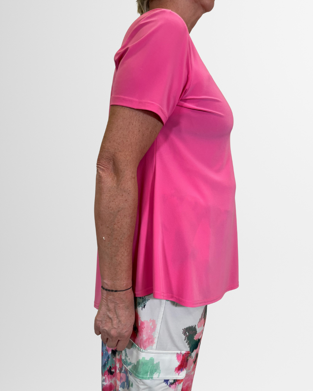 Maglia rosa scollo a V
