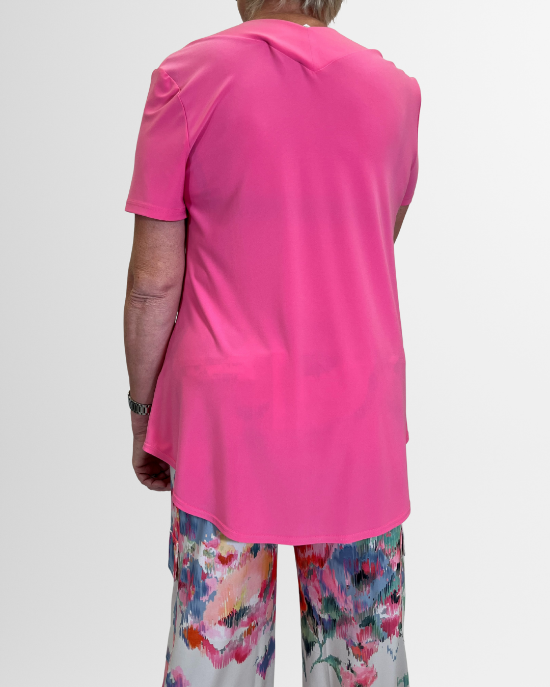 Maglia rosa scollo a V