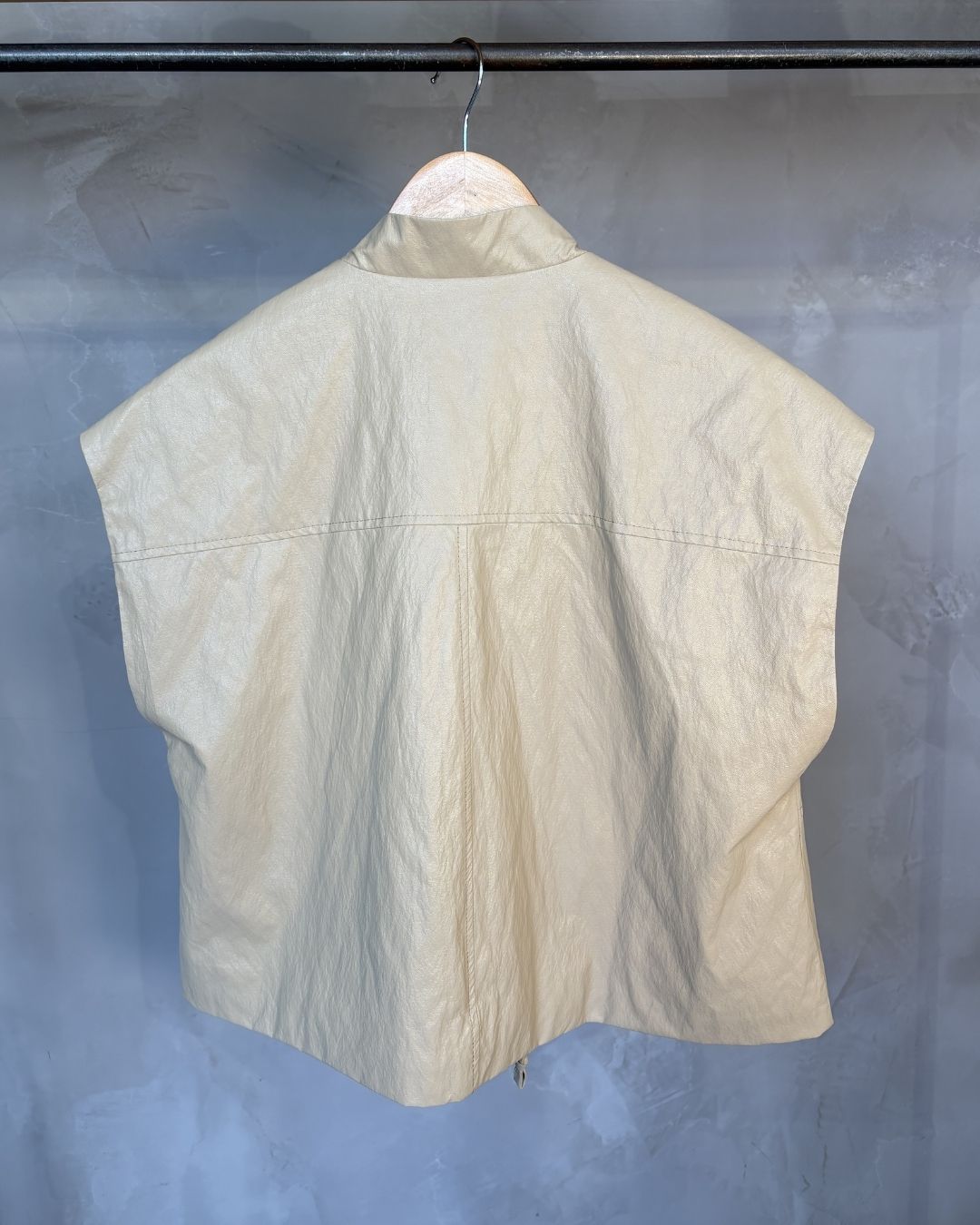 Gilet effetto pelle | Cammello