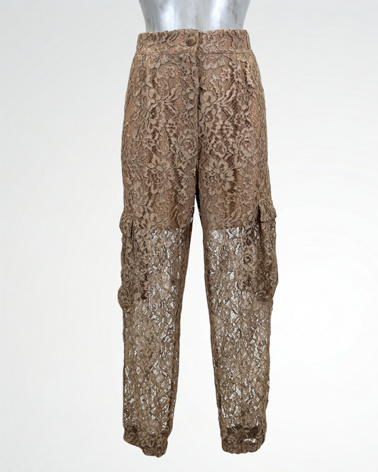 Pantalone cargo in pizzo