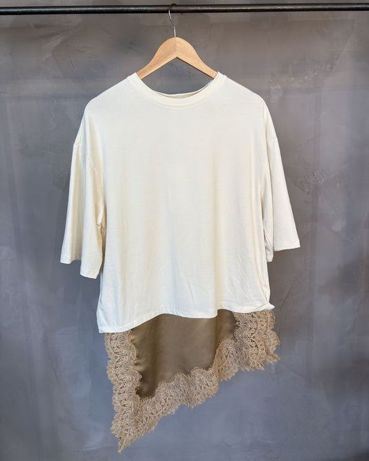 T-shirt Raso e Pizzo