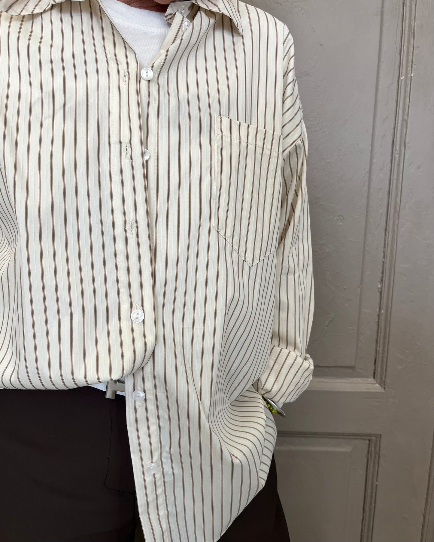 Camicia over righe | Marrone