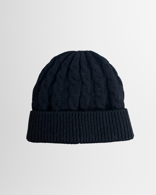 Berretto a costine nero