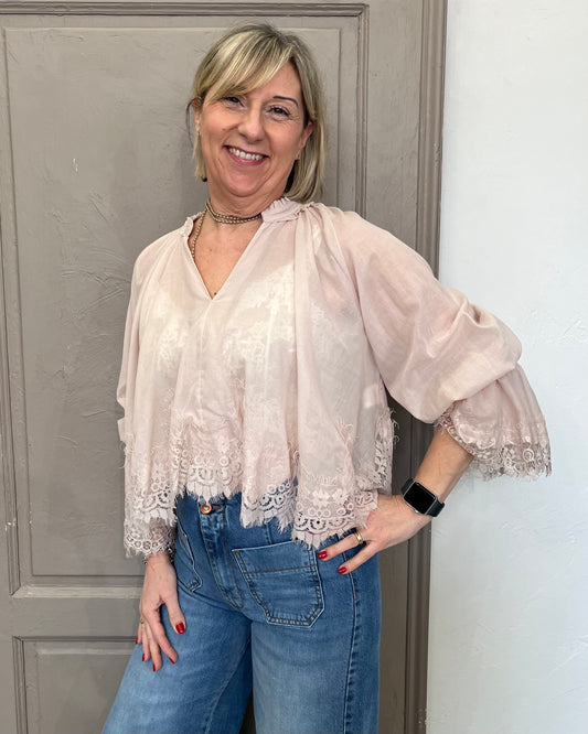 Blusa Calla con pizzo | Cipria