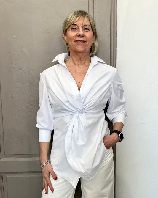 Camicia drappeggio | Bianca