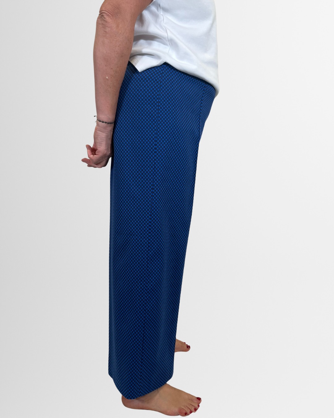 Pantaloni fantasia blu-nero
