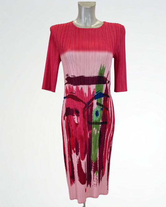 Abito plissettato fantasia