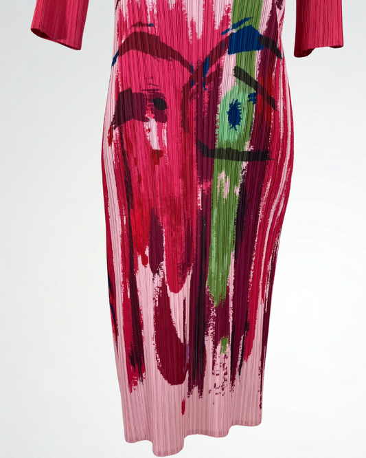 Abito plissettato fantasia