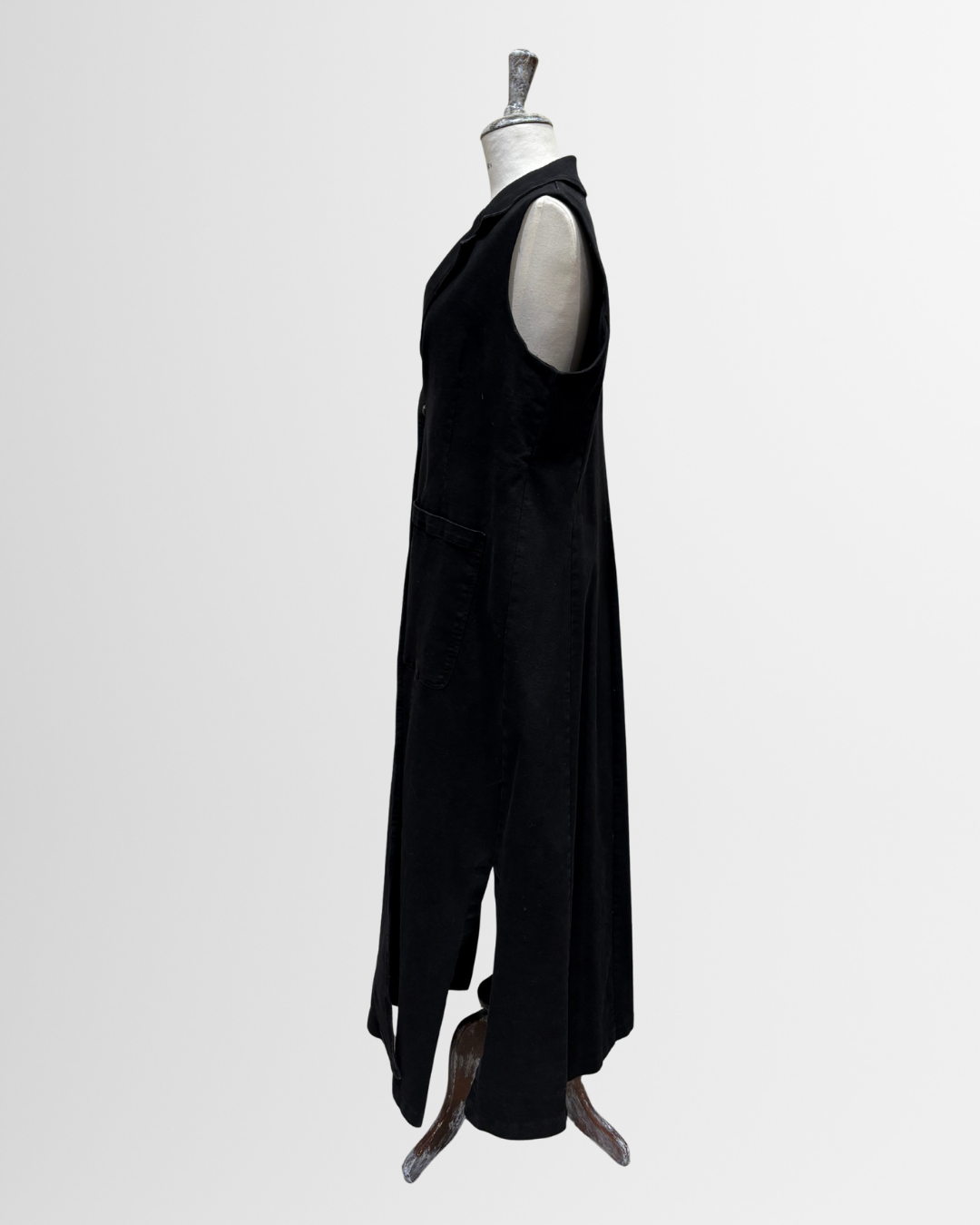 Gilet lungo denim nero