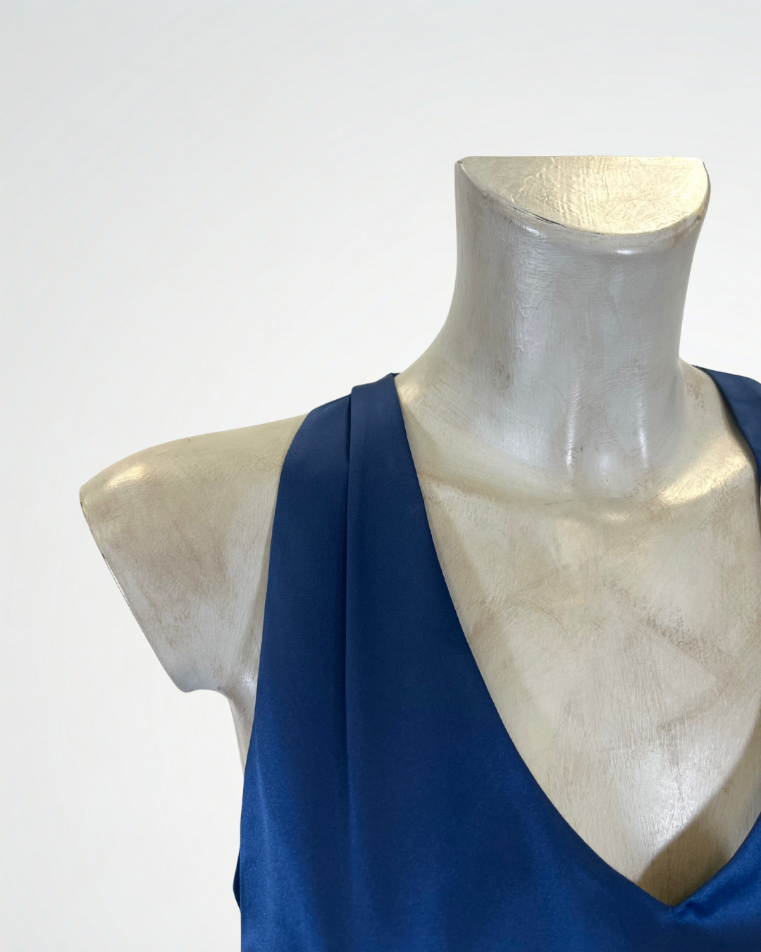 Top in raso blu