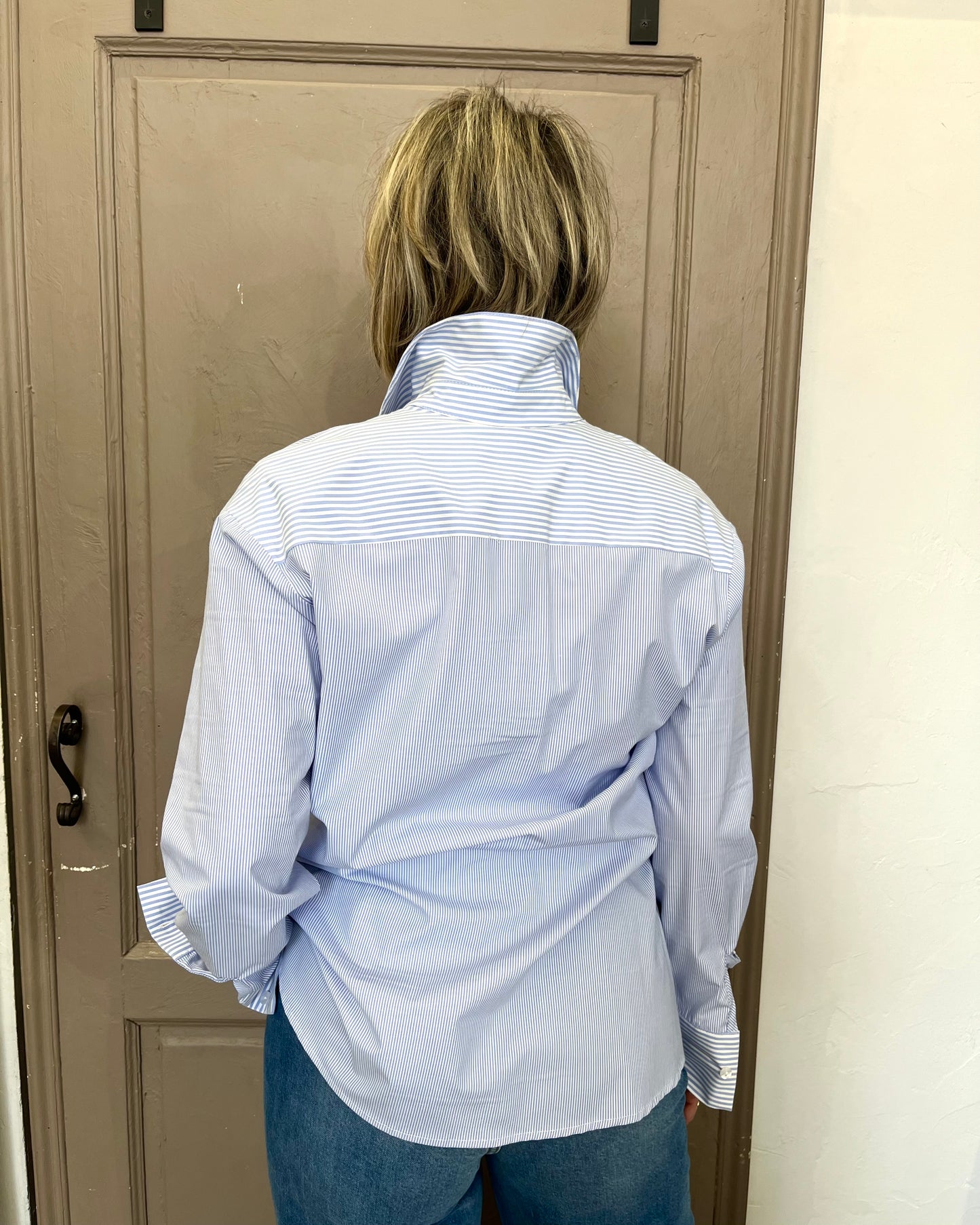 Camicia a righe con dettagli a contrasto | Azzurra