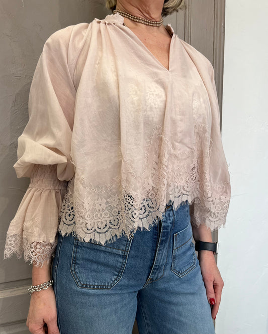 Blusa Calla con pizzo | Cipria
