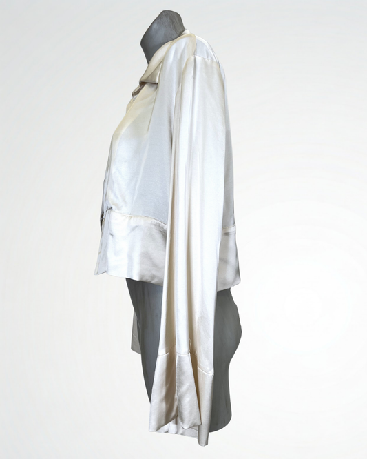 Giacca camicia in raso burro