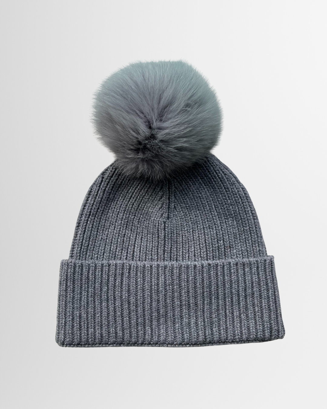 Berretto con pon-pon grigio chiaro