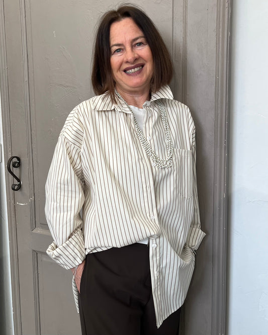 Camicia over righe | Marrone