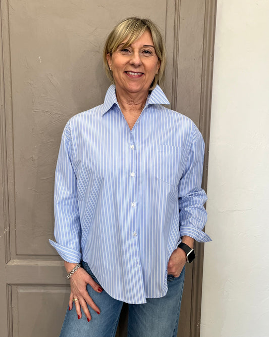 Camicia over righe | Azzurra