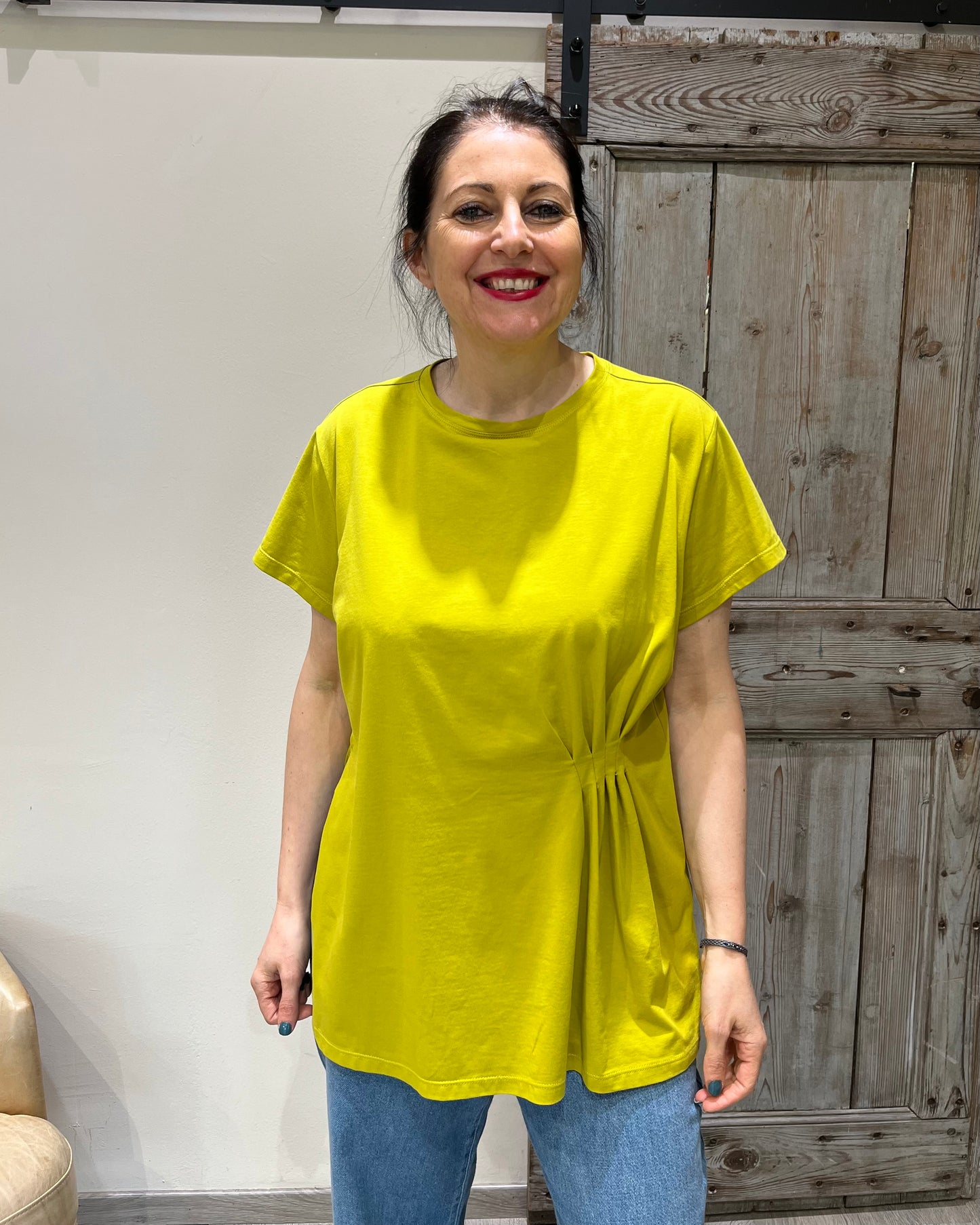 Maglia arricciatura | Verde Acido