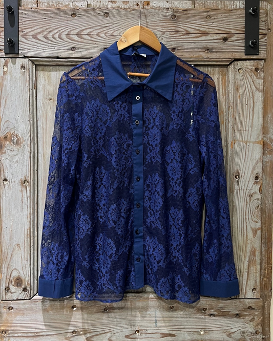Camicia Pizzo Blu | Curvy