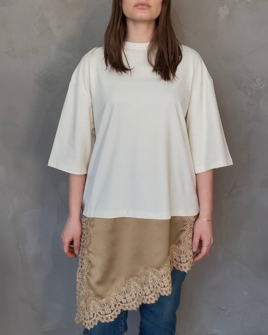 T-shirt Raso e Pizzo