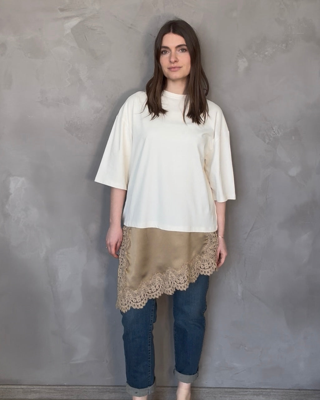 T-shirt Raso e Pizzo