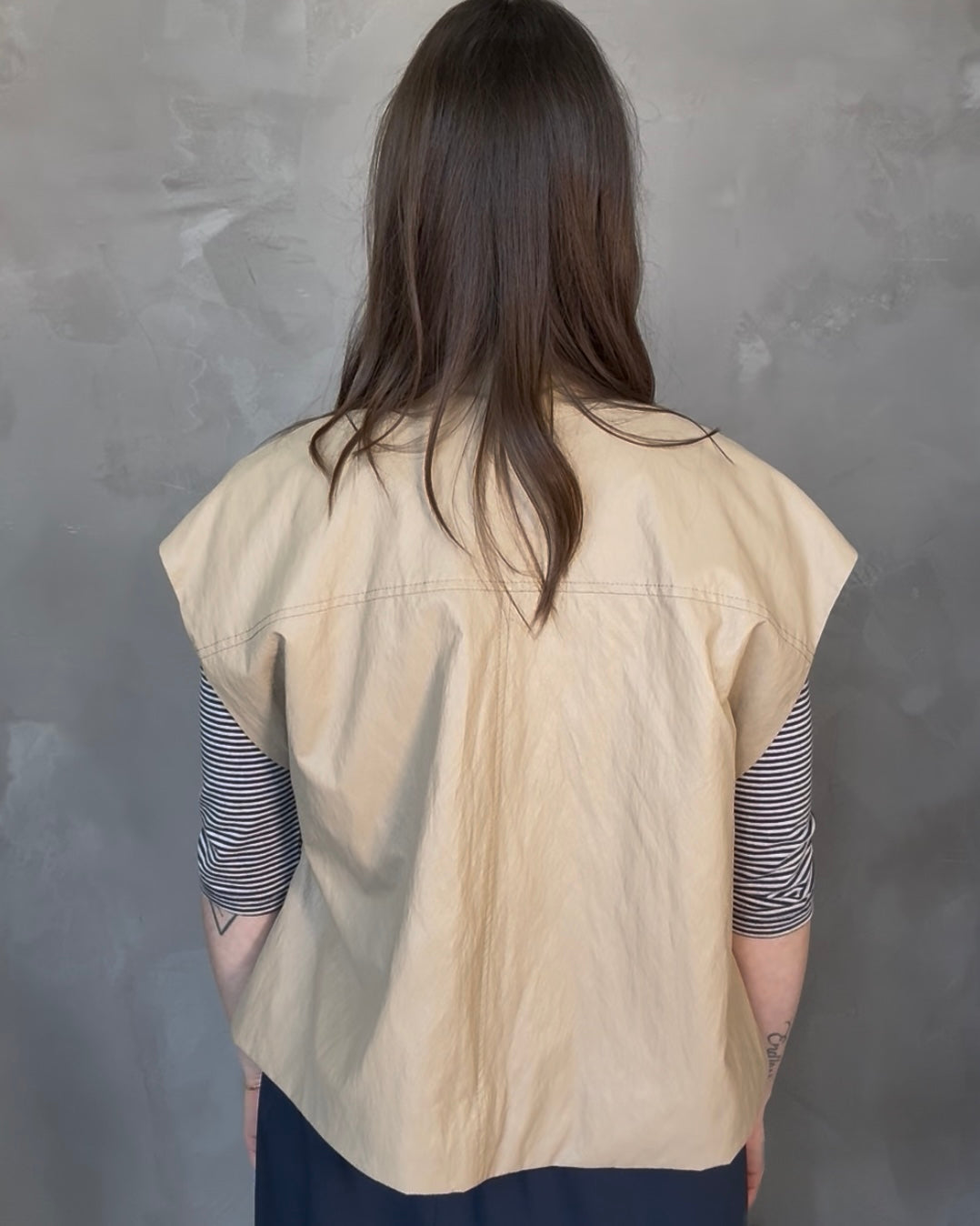 Gilet effetto pelle | Cammello