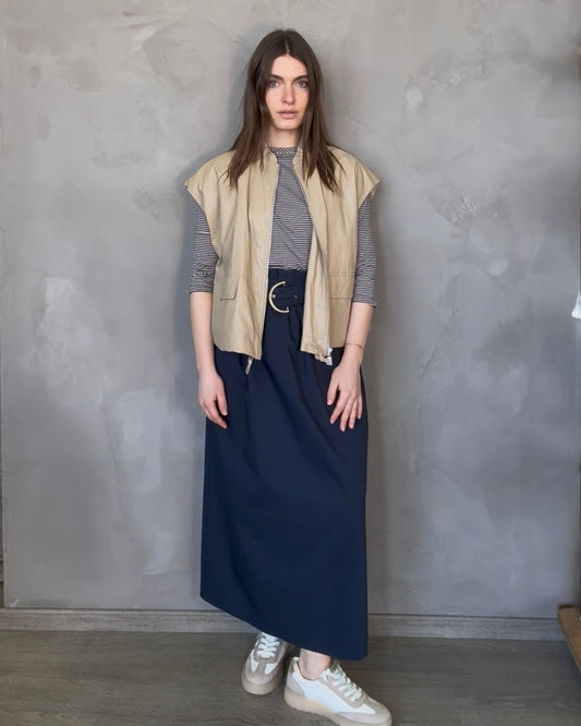 Gilet effetto pelle | Cammello