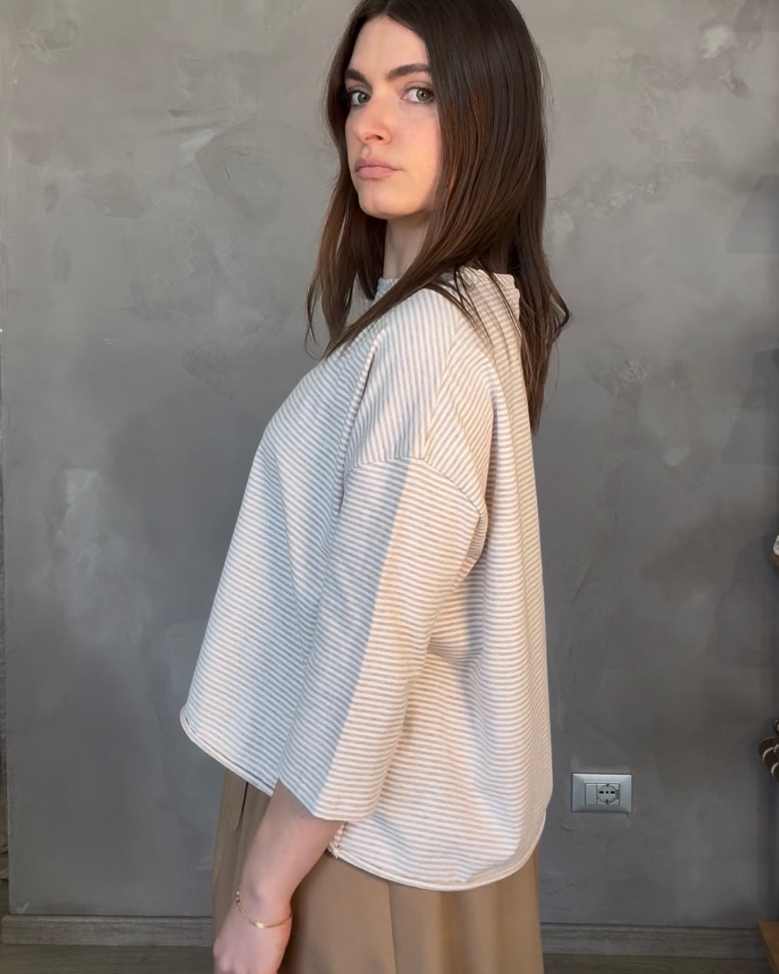 Maglia righe | beige