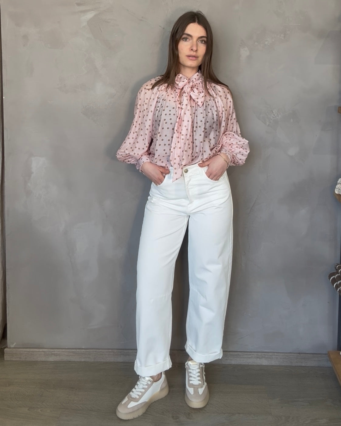 Pantalone Barrel | Bianco