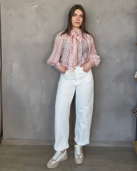 Pantalone Barrel | Bianco