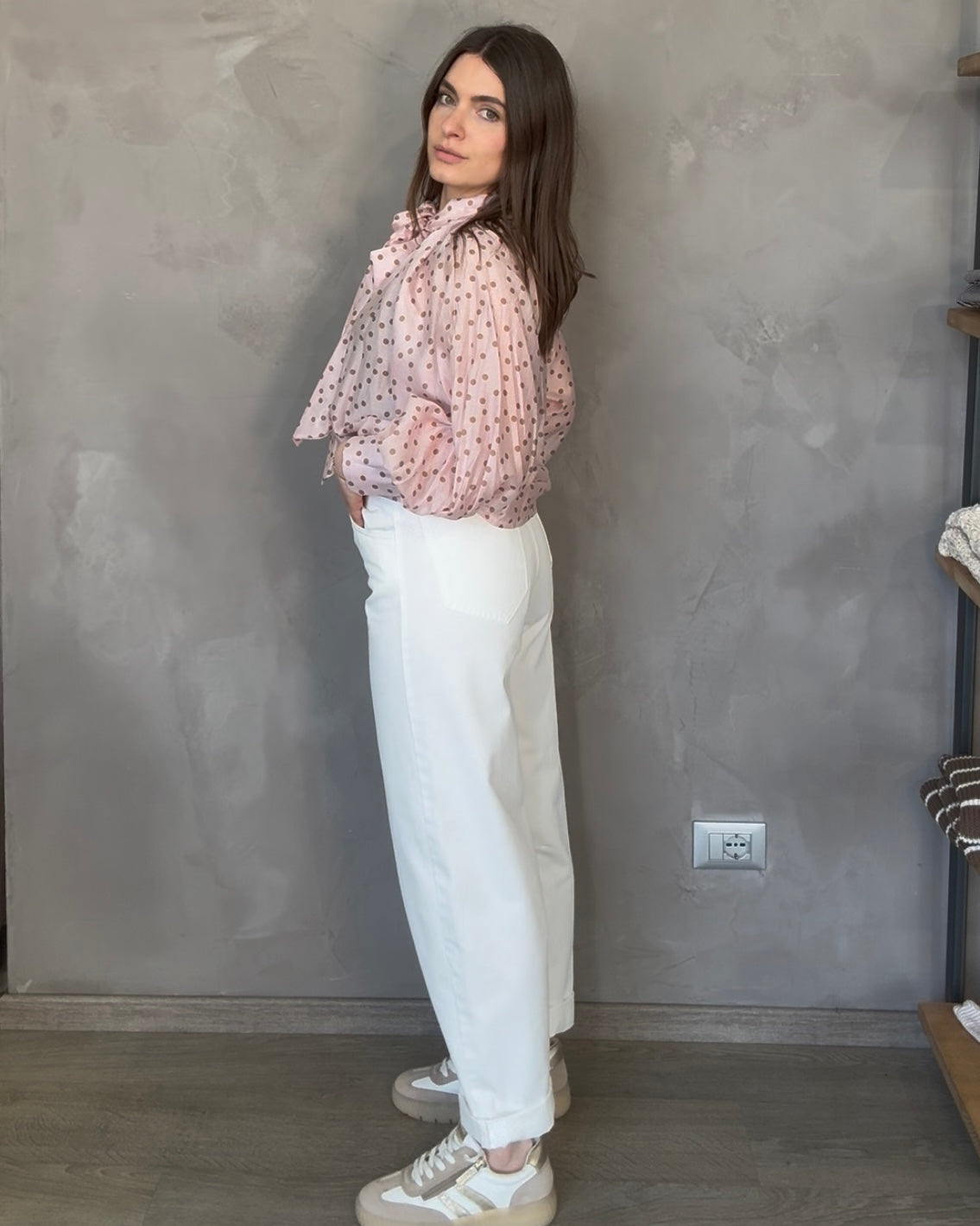 Pantalone Barrel | Bianco