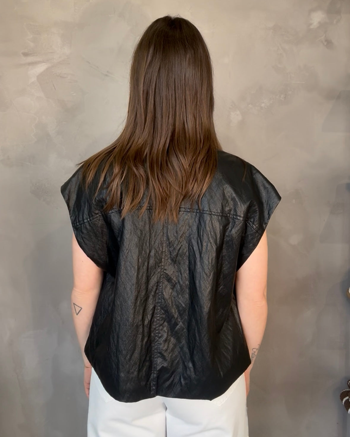 Gilet effetto pelle | Nero