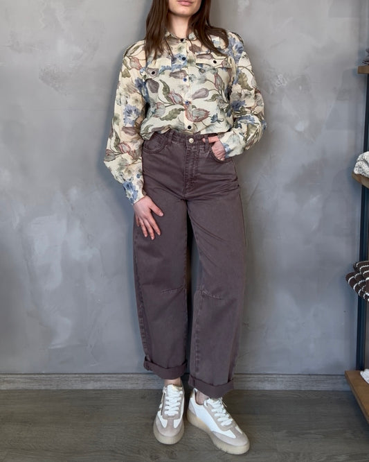 Pantalone Barrel | Marrone
